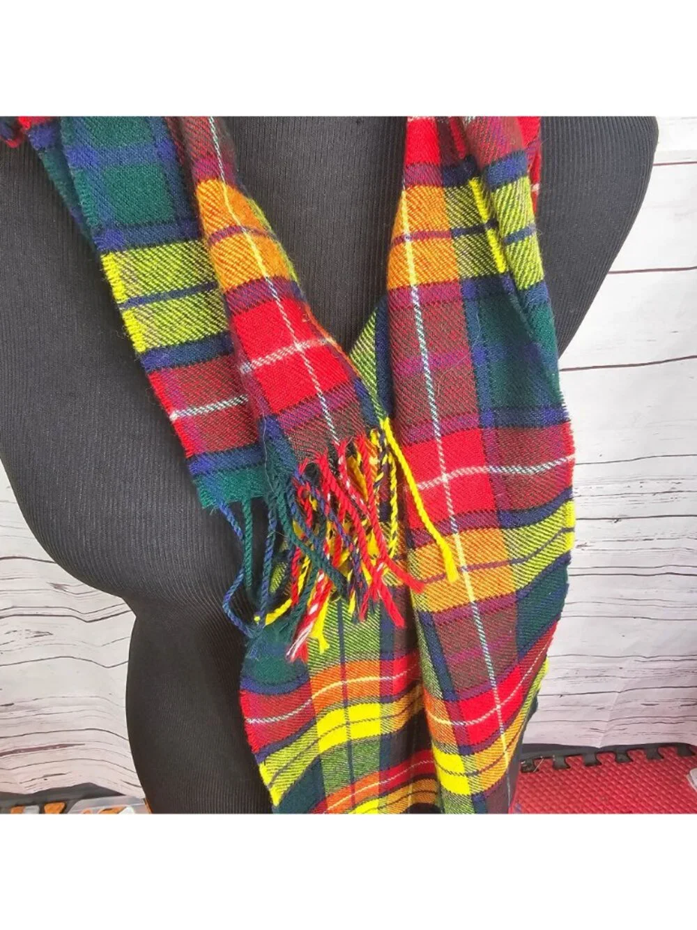 Ingles Buchan Buchanan Tartan Scarf 100% Lambswool Made In Scotland